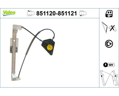 Window Regulator 851121 Valeo, Image 2