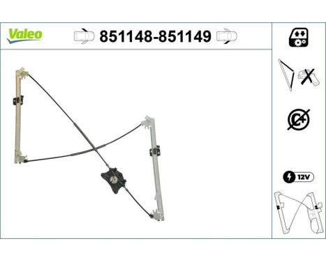 Window Regulator 851148 Valeo, Image 2