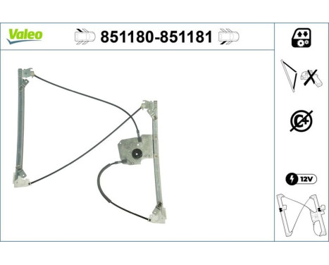 Window Regulator 851180 Valeo, Image 2
