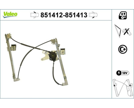 Window Regulator 851412 Valeo, Image 2