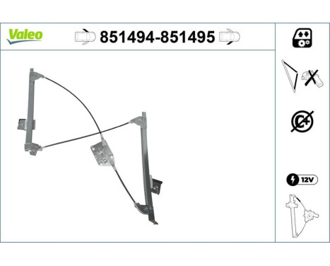 Window Regulator 851494 Valeo, Image 2