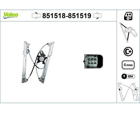 Window Regulator 851518 Valeo, Image 3