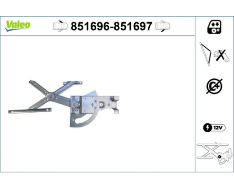 Window Regulator 851696 Valeo, Image 2
