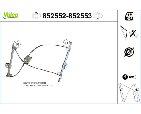 Window regulator 852552 Valeo, Image 2