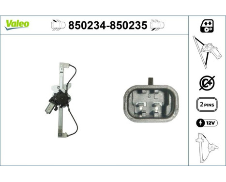 Window regulator mechanism 850234 Valeo, Image 3