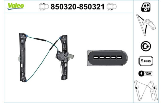 Window regulator mechanism 850320 Valeo, Image 3