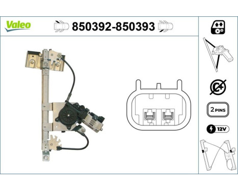 Window regulator mechanism 850392 Valeo, Image 3