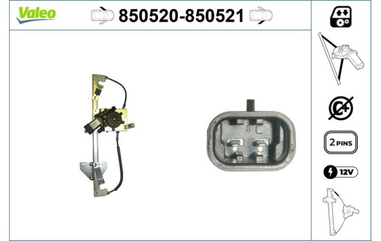 Window regulator mechanism 850520 Valeo, Image 3