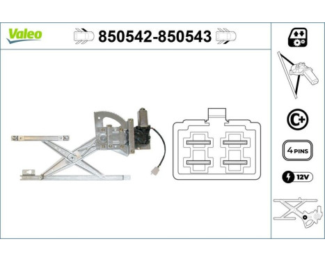 Window regulator mechanism 850542 Valeo, Image 3