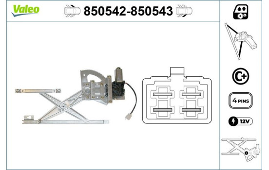 Window regulator mechanism 850542 Valeo, Image 2