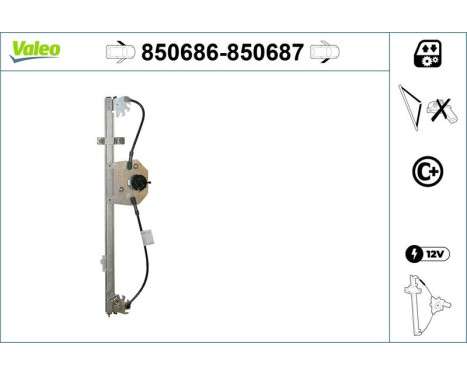 Window regulator mechanism 850687 Valeo, Image 2