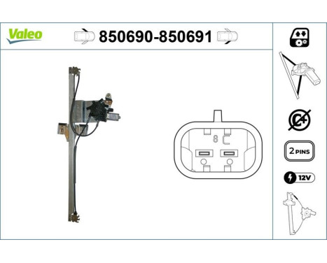 Window regulator mechanism 850690 Valeo, Image 3
