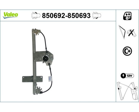Window regulator mechanism 850692 Valeo, Image 2