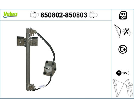 Window regulator mechanism 850802 Valeo, Image 2