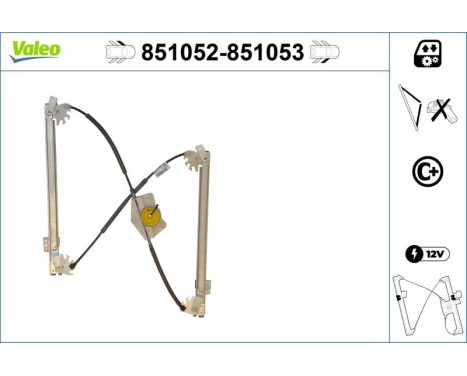 Window regulator mechanism 851052 Valeo, Image 2