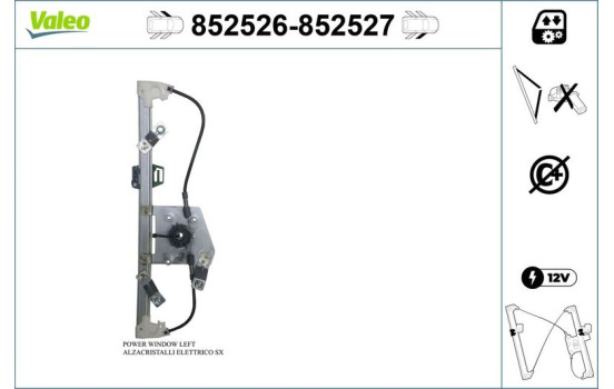 Window regulator mechanism 852526 Valeo