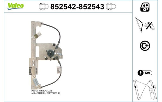 Window regulator mechanism 852542 Valeo, Image 2