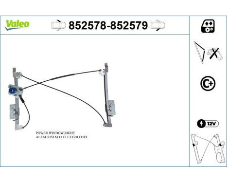 Window regulator mechanism 852578 Valeo, Image 2