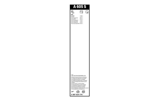 Bosch A605S Aerotwin Length: 600/475 mm wiper blade set for, Image 9