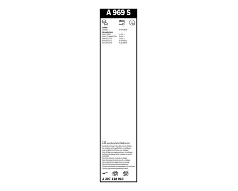 Bosch Aerotwin A969S wiper blades - Length: 550/550 mm - set of front wiper blades, Image 10