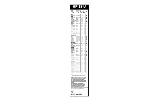 Bosch Aerotwin AP19U wiper blade - Length: 475 mm - single front wiper blade, Image 14