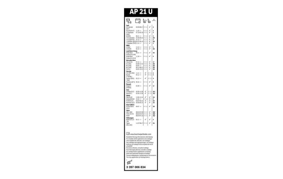 Bosch Aerotwin AP21U wiper blade - Length: 530 mm - single front wiper blade, Image 14