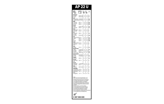 Bosch Aerotwin AP22U wiper blade - Length: 550 mm - single front wiper blade, Image 14