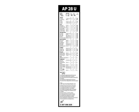 Bosch Aerotwin AP28U wiper blade - Length: 700 mm - single front wiper blade, Image 3