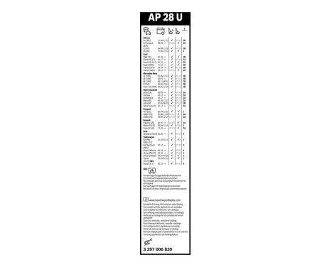 Bosch Aerotwin AP28U wiper blade - Length: 700 mm - single front wiper blade, Image 14