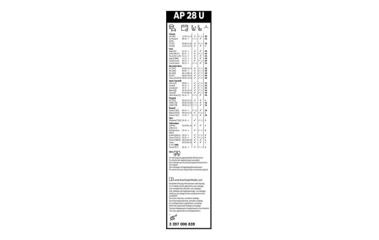 Bosch Aerotwin AP28U wiper blade - Length: 700 mm - single front wiper blade, Image 14