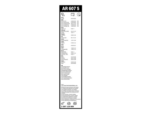 Bosch Aerotwin AR607S wiper blades - Length: 600/475 mm - set of front wiper blades, Image 3