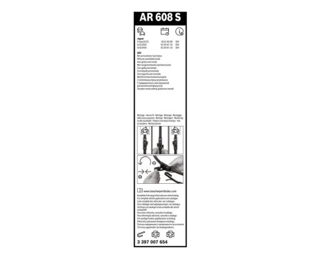 Bosch Aerotwin AR608S wiper blades - Length: 600/475 mm - set of front wiper blades, Image 14