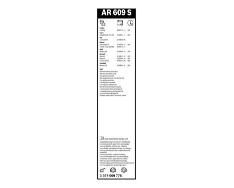 Bosch Aerotwin AR609S wiper blades - Length: 600/600 mm - set of front wiper blades, Image 14