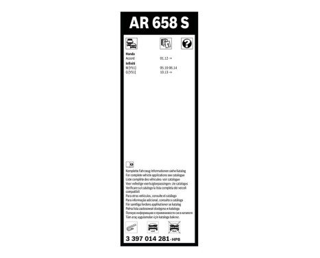 Bosch Aerotwin AR658S wiper blades - Length: 650/475 mm - set of front wiper blades, Image 4