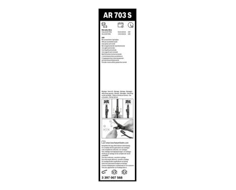 Bosch Aerotwin AR703S wiper blades - Length: 700/650 mm - set of front wiper blades, Image 3