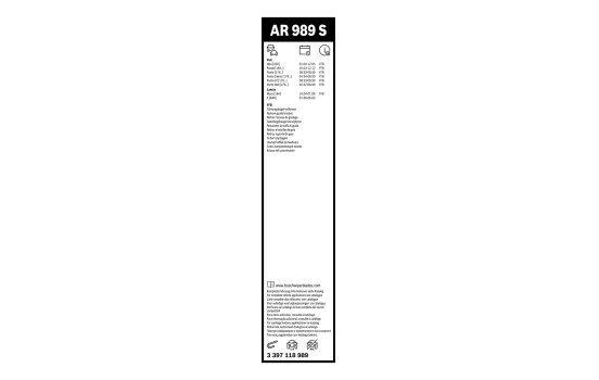 Bosch Aerotwin AR989S wiper blades - Length: 575/400 mm - set of front wiper blades, Image 3