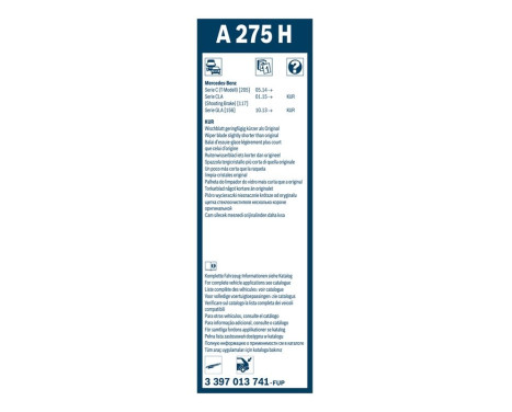 Bosch rear wiper A275H - Length: 265 mm - rear wiper blade, Image 9