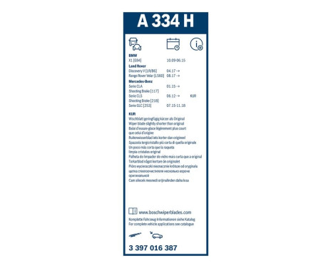 Bosch rear wiper A334H - Length: 330 mm - rear wiper blade, Image 10