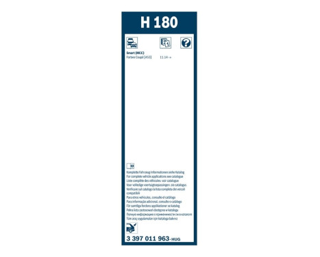 Bosch rear wiper H180 - Length: 180 mm - rear wiper blade, Image 7