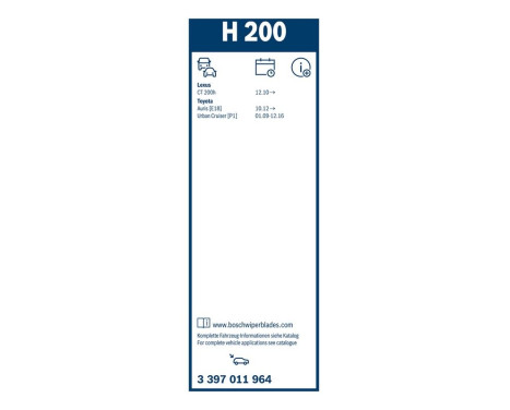 Bosch rear wiper H200 - Length: 200 mm - rear wiper blade, Image 10