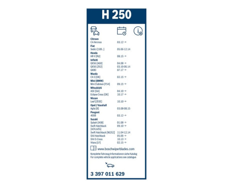 Bosch rear wiper H250 - Length: 250 mm - rear wiper blade, Image 10