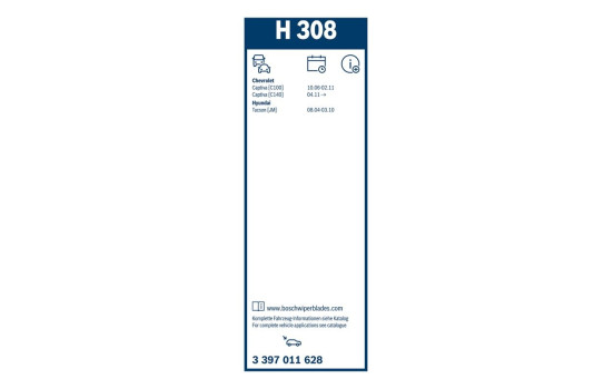 Bosch rear wiper H308 - Length: 300 mm - rear wiper blade, Image 8