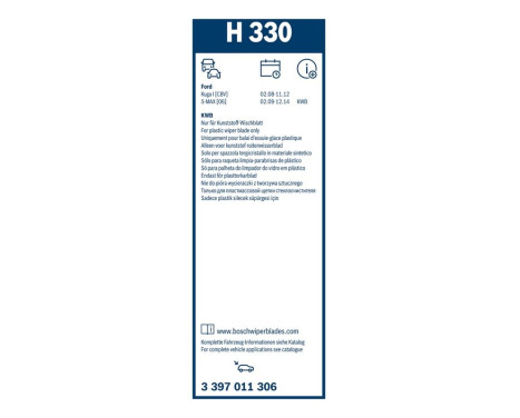 Bosch rear wiper H330 - Length: 330 mm - rear wiper blade, Image 10