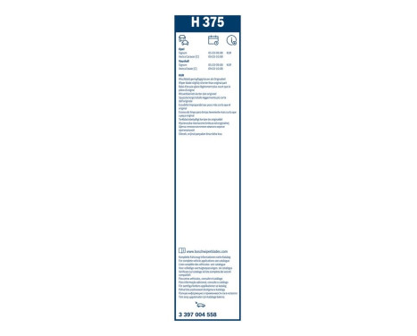 Bosch rear wiper H375 - Length: 375 mm - rear wiper blade, Image 11