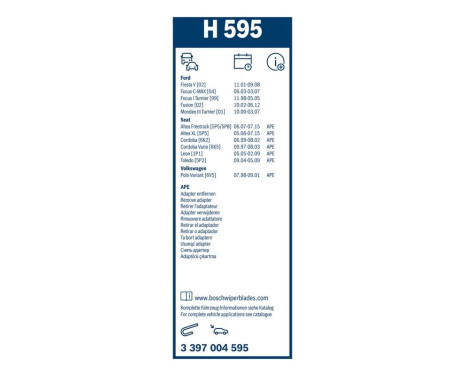 Bosch rear wiper H595 - Length: 280 mm - rear wiper blade, Image 10