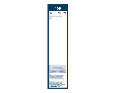 Bosch Twin 408 wiper blades - Length: 530/530 mm - set of front wiper blades, Image 3