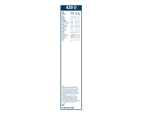 Bosch Twin 420U wiper blade - Length: 425 mm - single front wiper blade, Image 10