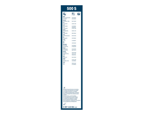 Bosch Twin 500S wiper blades - Length: 500/500 mm - set of front wiper blades, Image 3