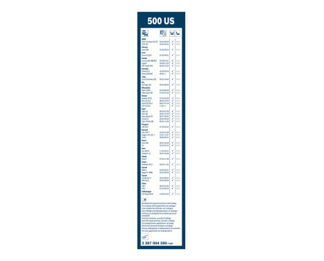 Bosch Twin 500US wiper blade - Length: 500 mm - single front wiper blade, Image 3
