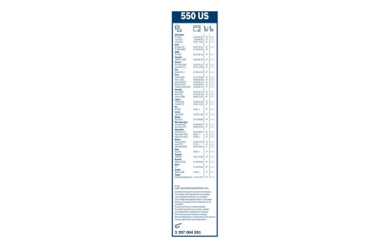 Bosch Twin 550US wiper blade - Length: 550 mm - single front wiper blade, Image 10